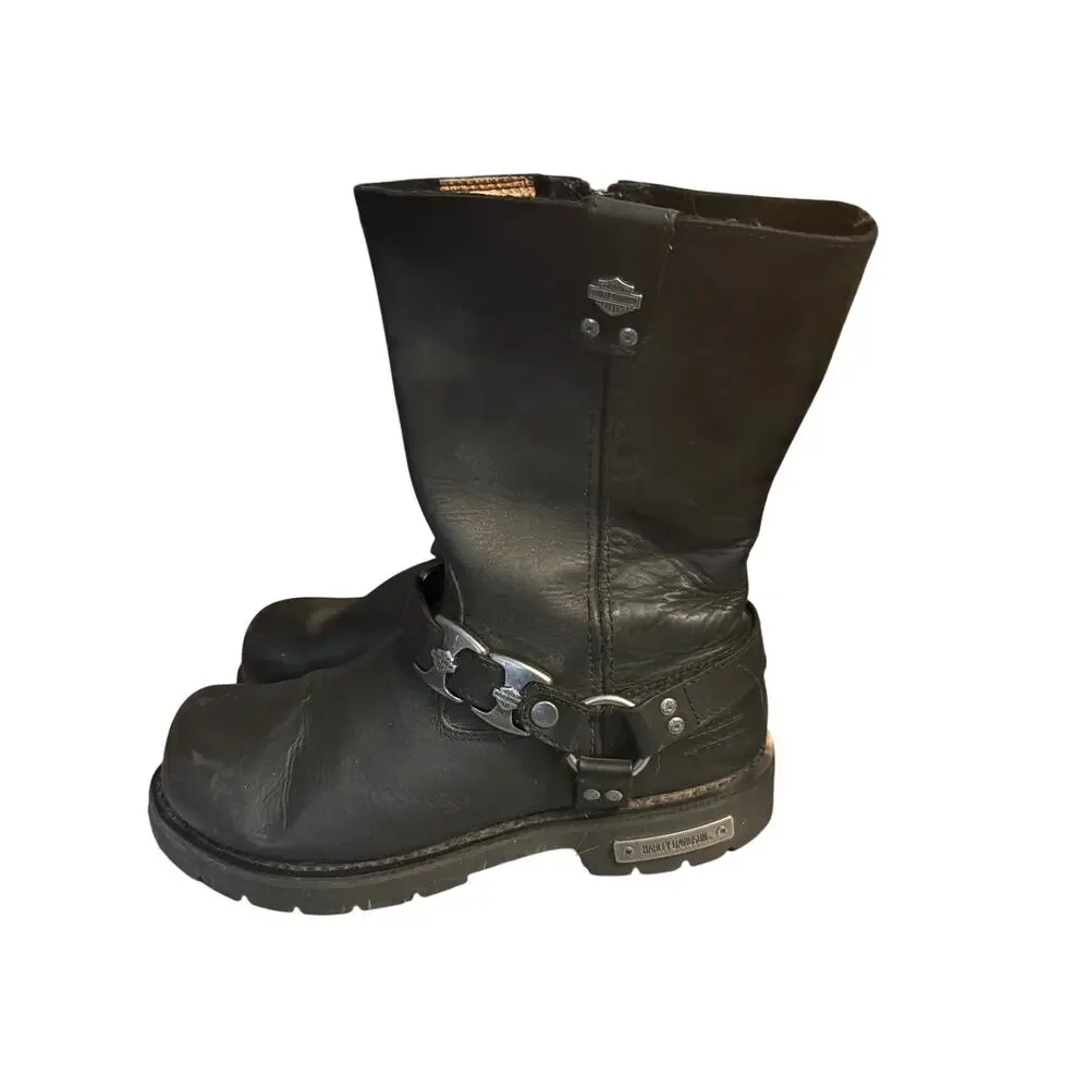 Men’s Harley‑Davidson Engineer Boots Black Leather Size 12M